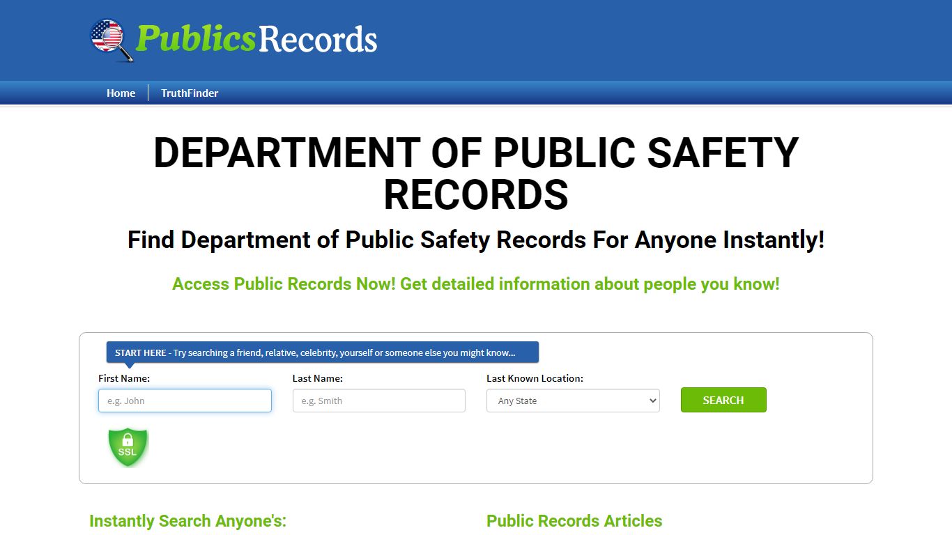 Find Department of Public Safety Records For Anyone